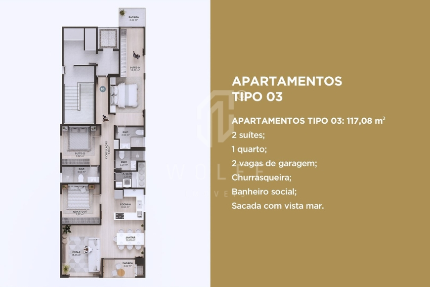 JD1415 - Apartamentos a apenas 100m da Praia