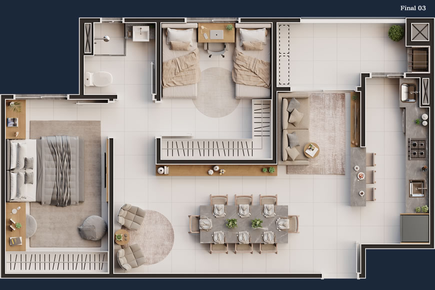 JD1454 - Ibiza Beach Club - Apartamentos em Ótima Localização