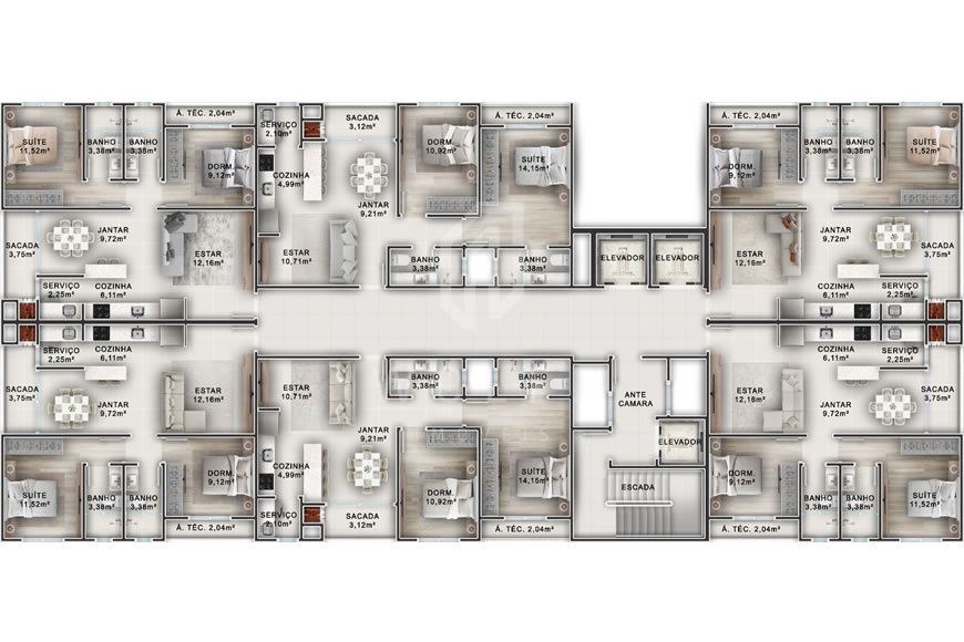 JD1457 - Pré-lançamento - Apartamentos no Centro