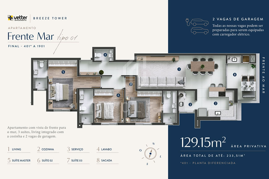 JD1472 - Breeze Tower - Apartamento de Alto Padrão com 03 suítes