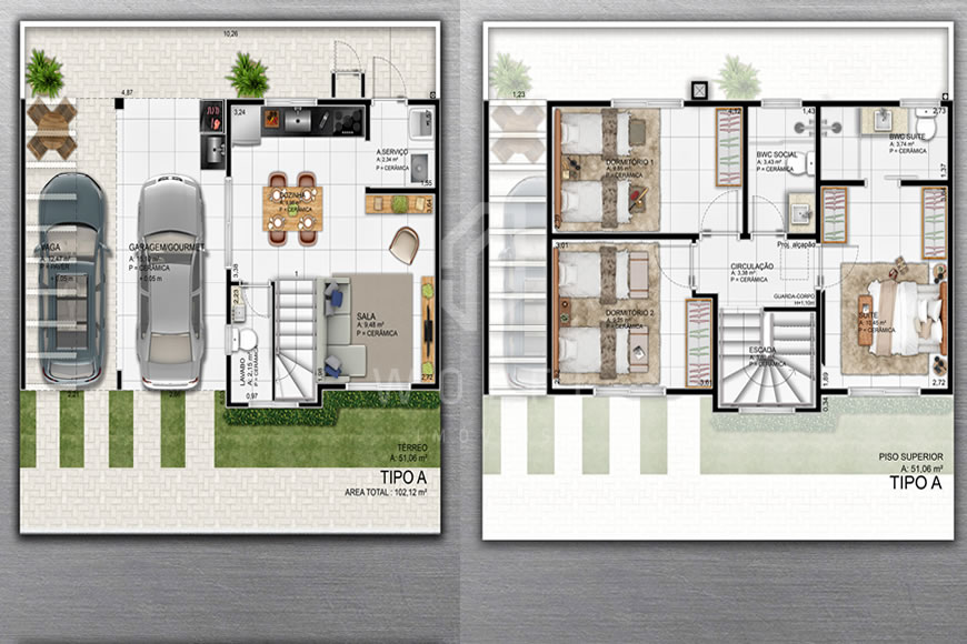 JD1487 - Condomínio Fechado de Casas no Centro