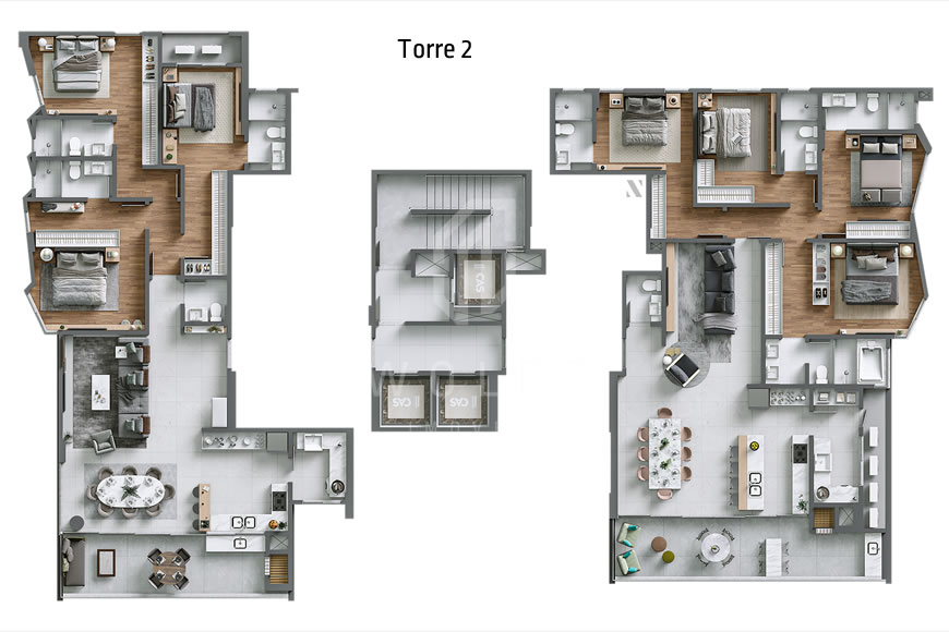 JD1502 - Horizon - Apartamento Decorado com Sofisticação 