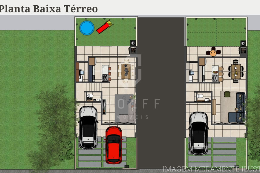 JD1518 - Sobrados Geminados de 03 dormitórios no Bairro Itacolomi 