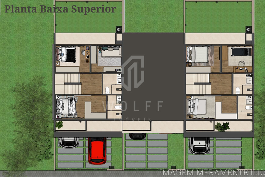 JD1518 - Sobrados Geminados de 03 dormitórios no Bairro Itacolomi 