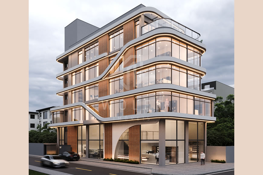 JD1523 - Grand Tower - Salas Comerciais com Fachada Moderna no Centro