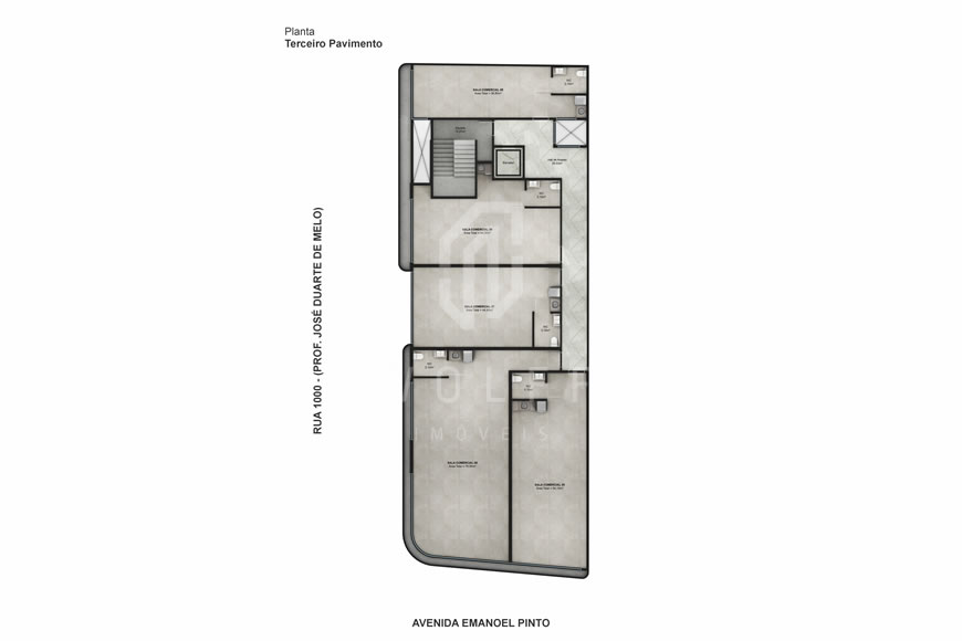 JD1523 - Grand Tower - Salas Comerciais com Fachada Moderna no Centro