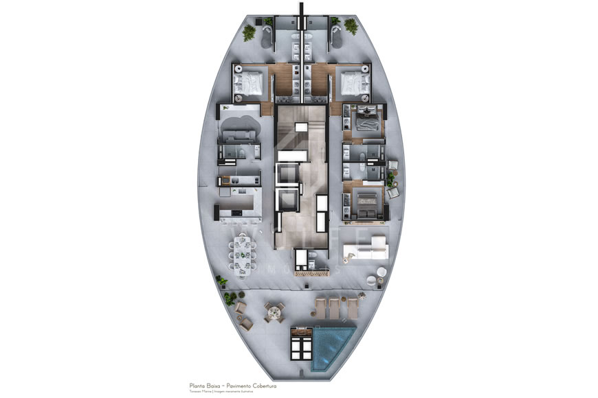 JD1536 - Apartamentos Pé na Areia no Tabuleiro