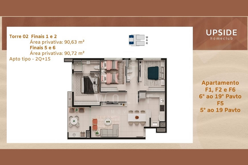 JD1549 - Upside Home Club - Apartamento Frente Mar 