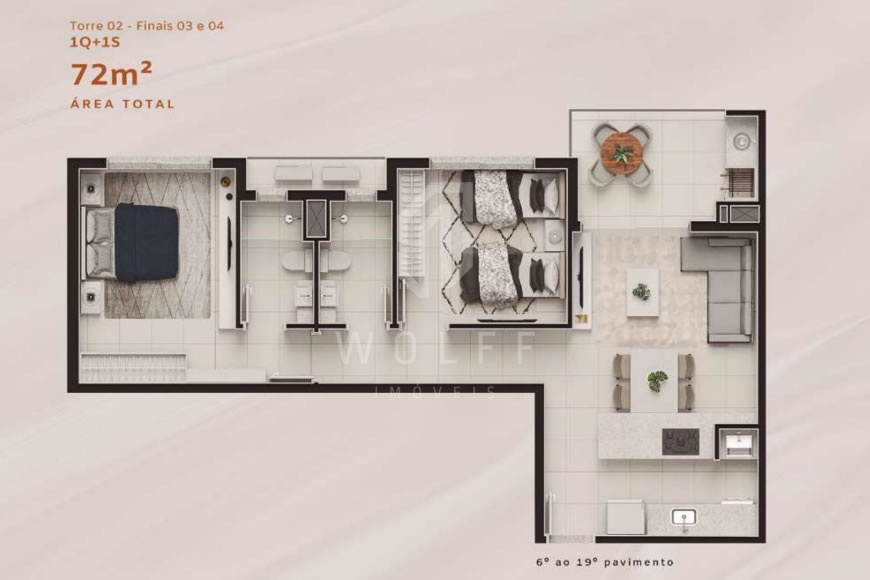 JD1549 - Upside Home Club - Apartamento Frente Mar 