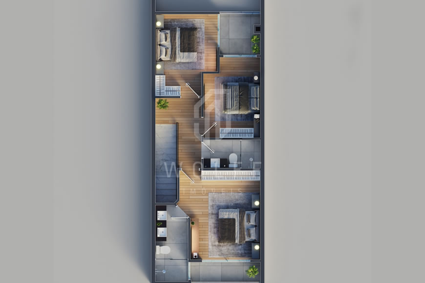 JD1589 - Sobrado Geminado com 03 dormitórios