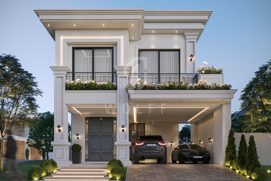 JD1597 - Sobrado Moderno Estilo Neoclássico