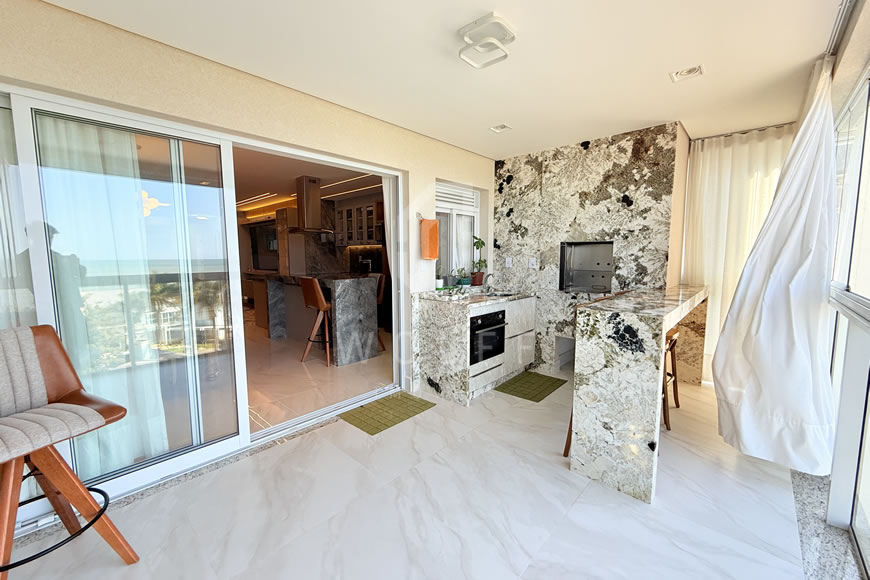 JD1625 - Apartamento com Vista Mar Deslumbrante Finamente Mobiliado