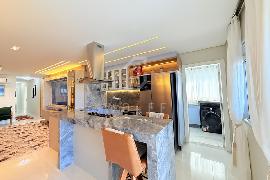 JD1625 - Apartamento com Vista Mar Deslumbrante Finamente Mobiliado