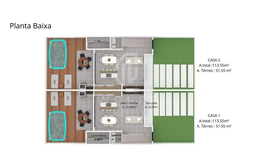 JD1628 - Sobrado Geminado a apenas 150m da Praia