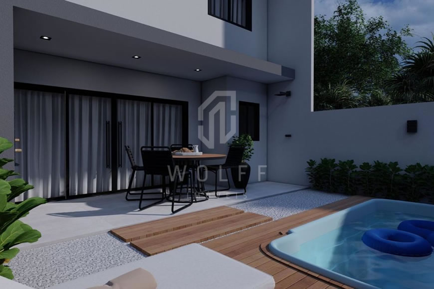 JD1628 - Sobrado Geminado a apenas 150m da Praia