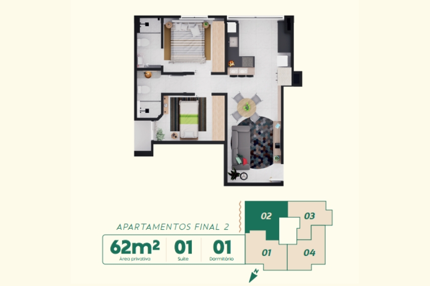 JD1630 - Apartamentos compactos em ótima localização no bairro Itajuba