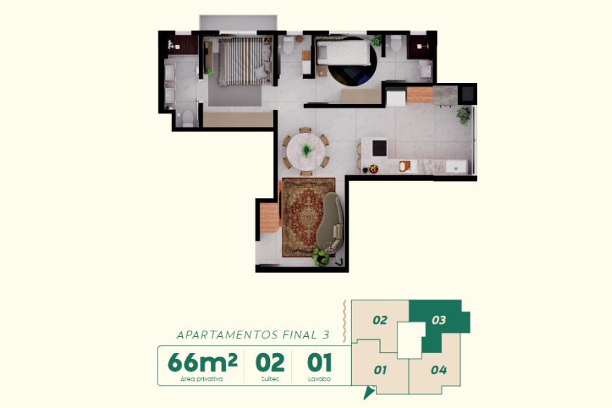 JD1630 - Apartamentos compactos em ótima localização no bairro Itajuba