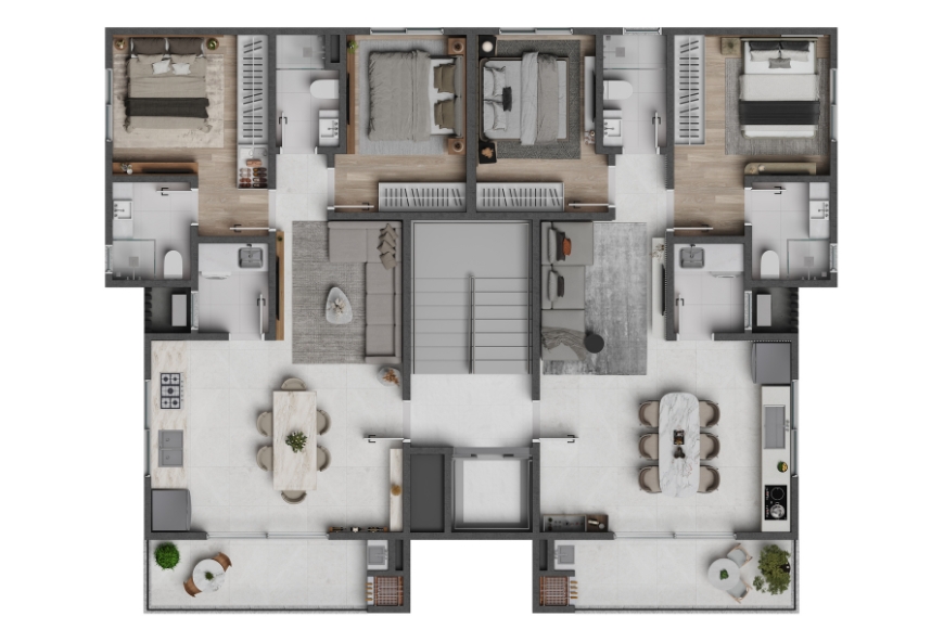 JD1638 - Apartamentos confortáveis com ótimo padrão de acabamento