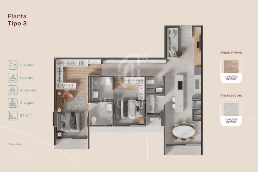 JD1641 - Apartamentos a poucos passos do mar no Tabuleiro