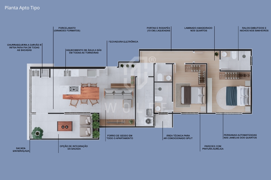 JD1649 - Apartamentos a 100 metros da praia