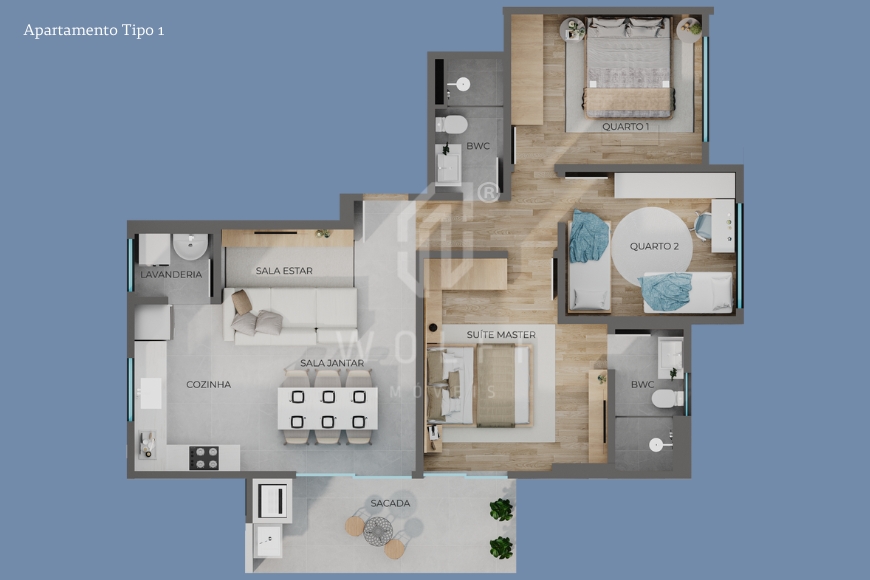 JD1651 - Apartamentos com 1 suíte + 2 dormitórios