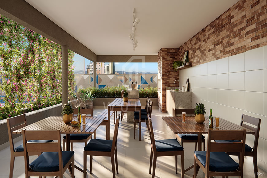 JD1666 - Apartamento a 120 metros da praia na região central 