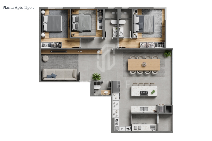JD1723 - Apartamento com linda vista Mar no Tabuleiro
