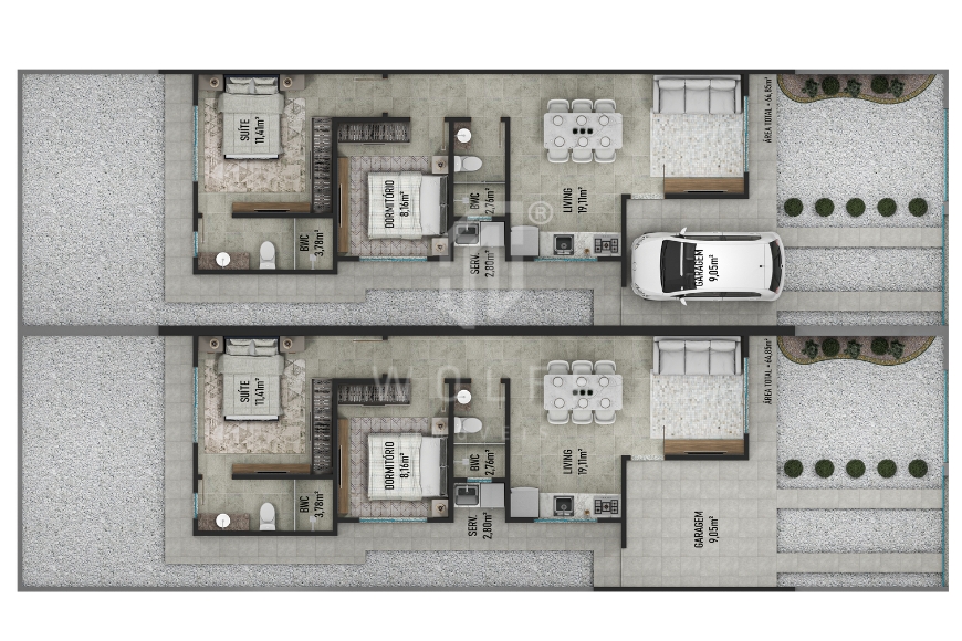 JD1733 - Casa com Espaço de Fundos e Corredor Lateral 