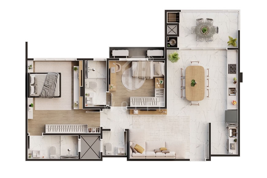 JD1744 - Apartamento em empreendimento frente mar na praia do Tabuleiro
