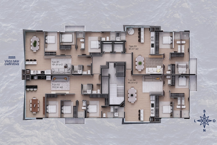 JD1749 - Apartamentos a 90m da Praia em Itajuba