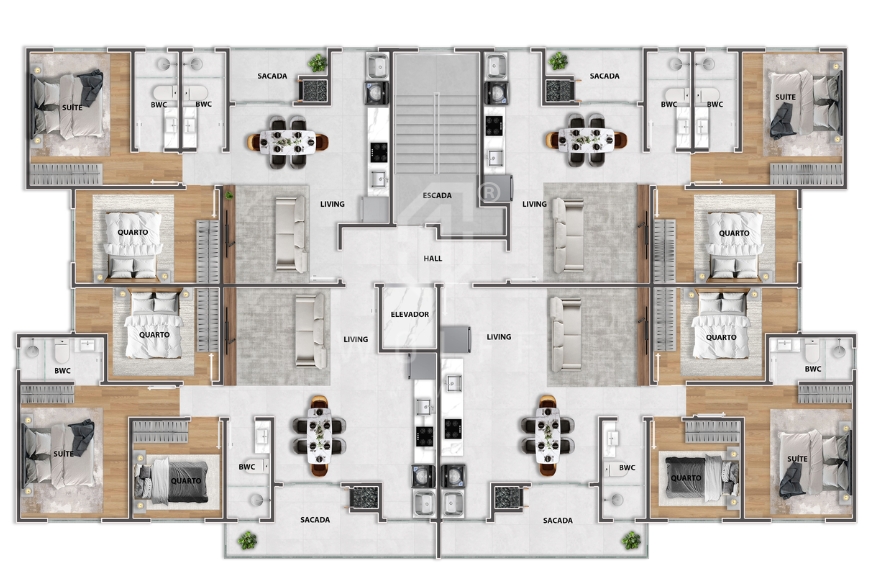 JD1762 - Apartamentos a 400 metros do Mar em Itajuba