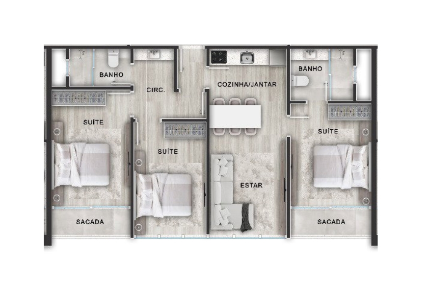JD1763 - Apartamentos com Localização Privilegiada no Centro 
