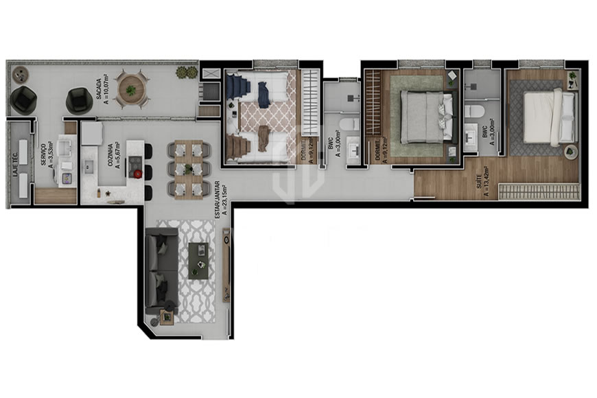JD363 - Latitude 26 - Apartamentos com Linda Vista Mar