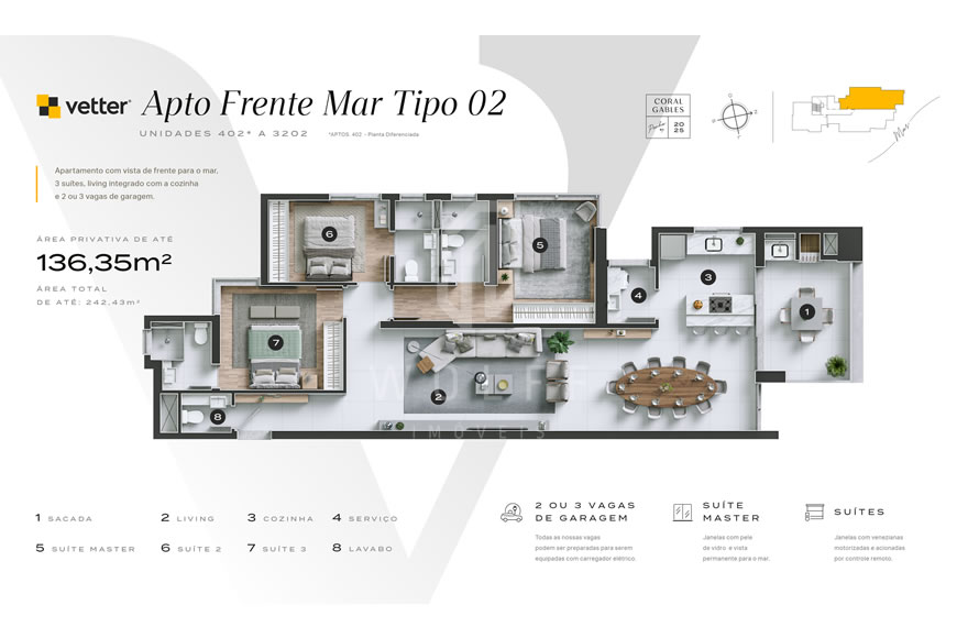 JD447 - Coral Gables - Apartamentos com Home Club 
