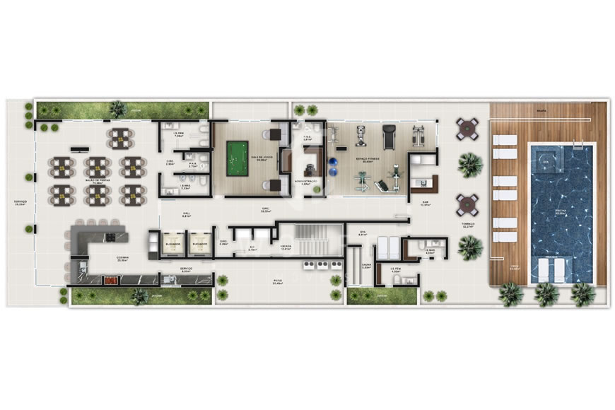 JD733 - Apartamentos sofisticados a poucos passos do Mar no Centro