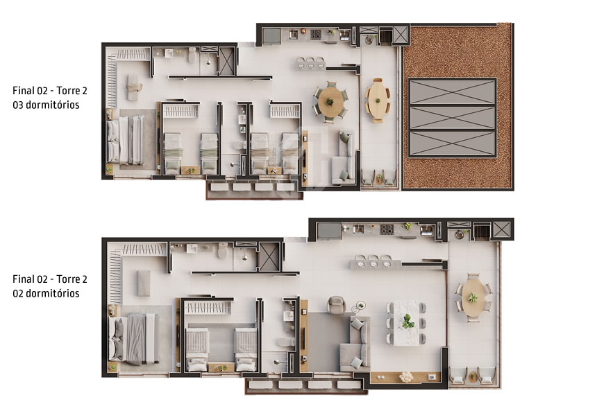 JD773 - Apartamentos a 120 metros da praia na região central 