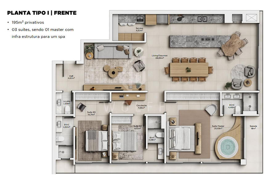 JD808 - RHODES -  Apartamentos a partir de 145m² no Centro