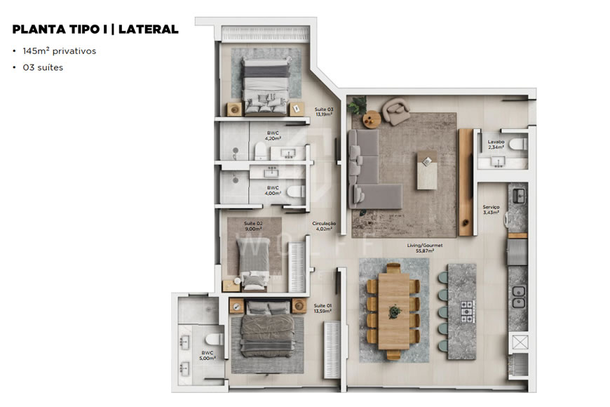 JD808 - RHODES -  Apartamentos a partir de 145m² no Centro