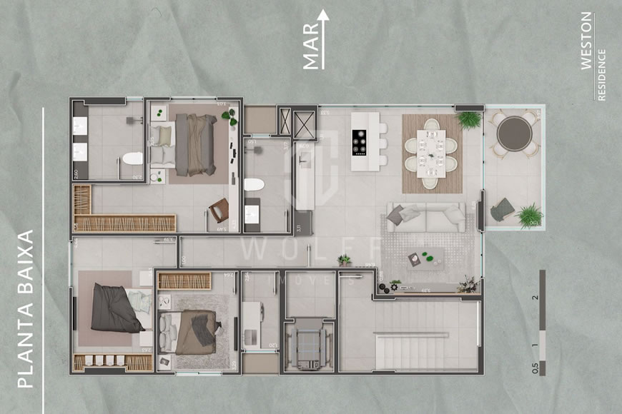 JD850 - Apartamento a 20 metros da praia no Tabuleiro