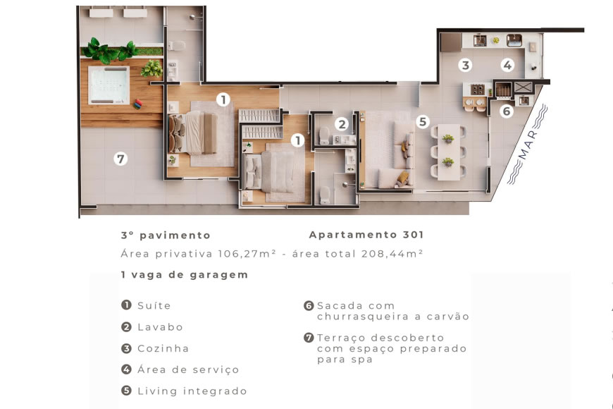 JD856_Vértice_Apartamentos_a_100_metros do Mar na Praia de Armação