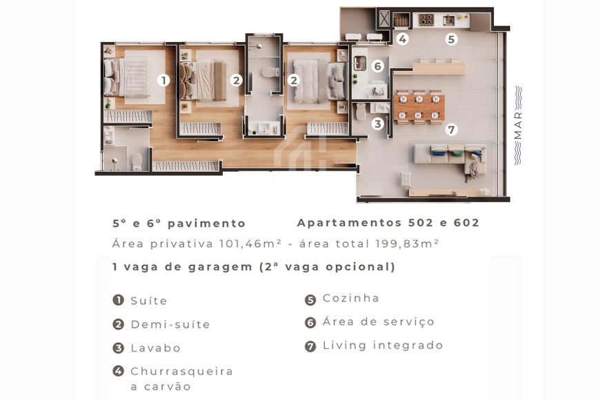 JD856_Vértice_Apartamentos_a_100_metros do Mar na Praia de Armação
