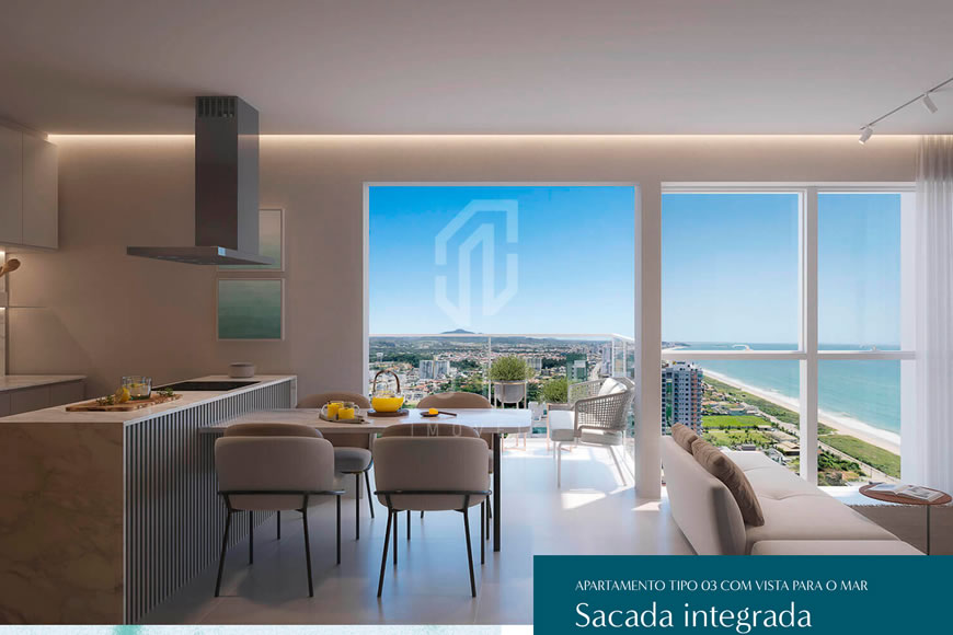 JD857 - Apartamentos com Linda Vista Mar no Centro