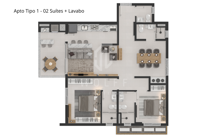 JD875 - Bersi Home Club - Apartamento a 330 metros da praia