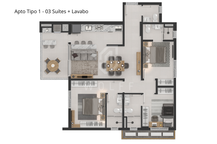 JD875 - Bersi Home Club - Apartamento a 330 metros da praia