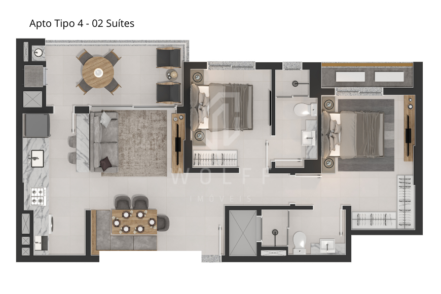 JD875 - Bersi Home Club - Apartamento a 330 metros da praia
