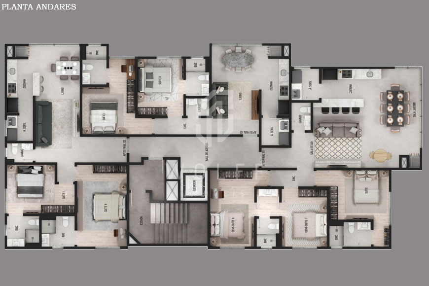JD912 - Apartamentos a 250 metros da praia no Centro