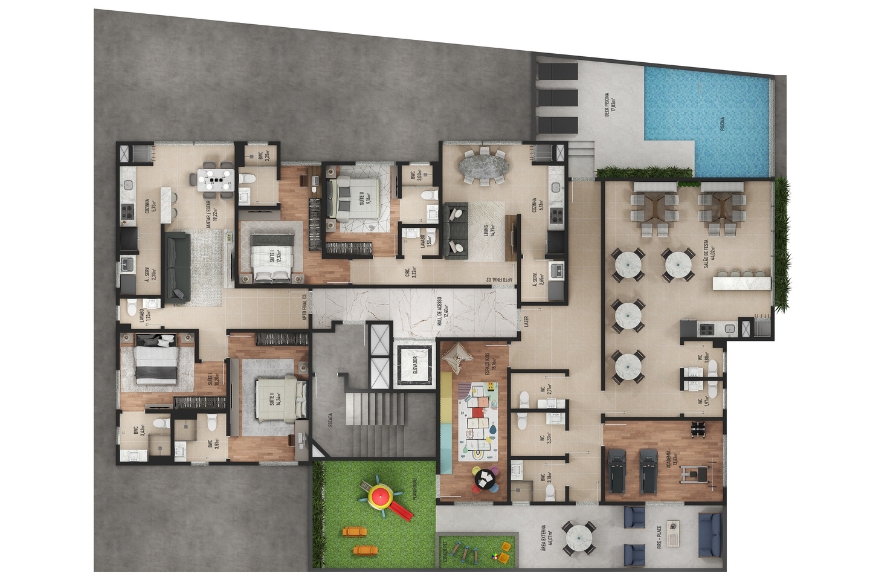 JD912 - Apartamentos a 250 metros da praia no Centro