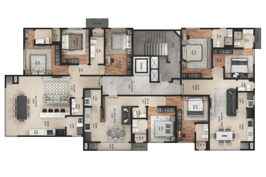 JD912 - Apartamentos a 250 metros da praia no Centro