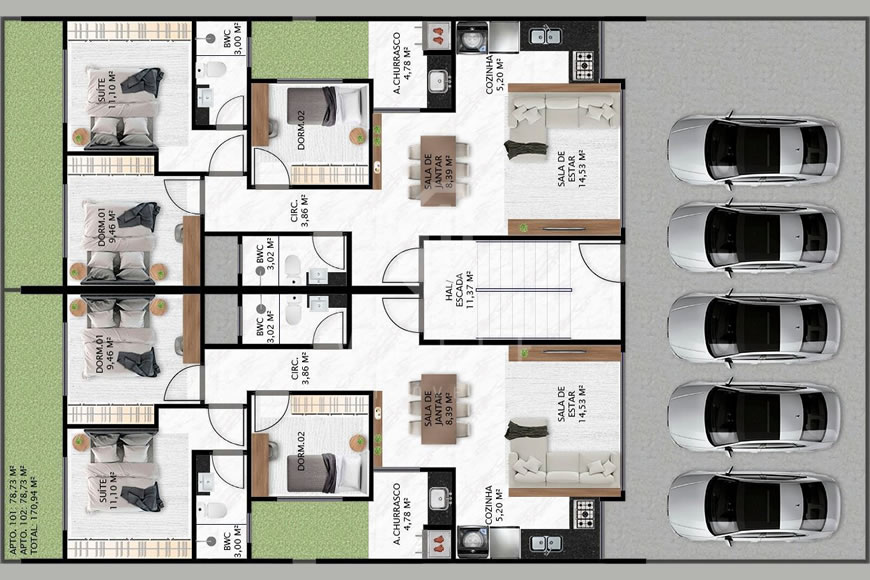 JD928 - Apartamentos a 150 metros da praia no Tabuleiro