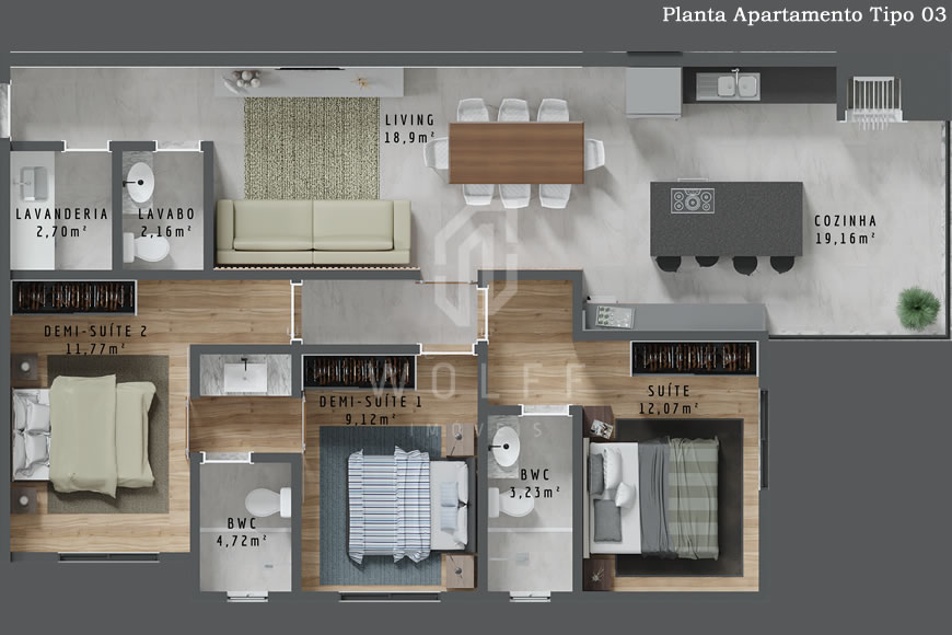JD937 -  Apartamentos à 290 metros da praia no Itacolomi 